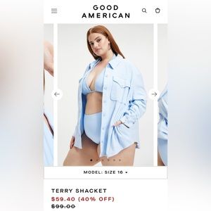 Good American Terry Shacket - Size 3/4